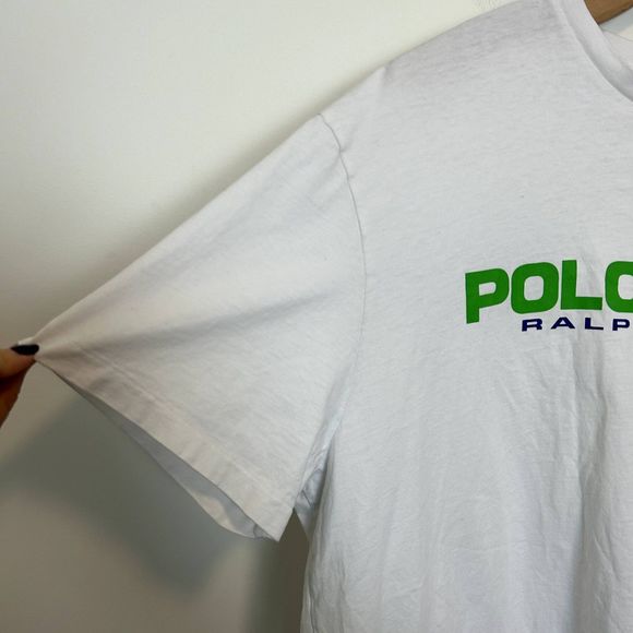 Polo Sport Ralph Lauren Flag Logo Short Sleeve T-shirt Size Large White - Picture 8 of 14